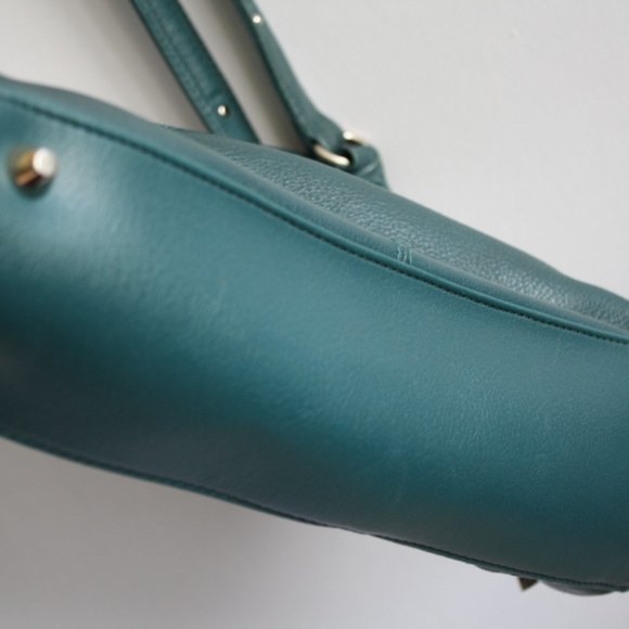 Teal Green Stone Mountain Leather purse Shoulder bag Rich deep Colour Autumn - Picture 7 of 15